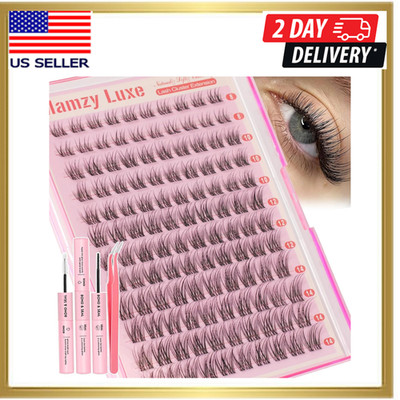 Natural Lash Clusters Kit Short Wispy Eyelash Clusters 8-14MM Clear Band Cluster