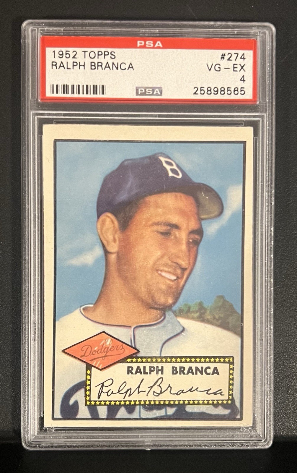 1952 Topps #274 Ralph Branca PSA4 view 1