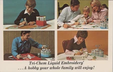 Tri Chem Liquid Embroidery Party Family Hobby Arts Crafts Colors postcard MQ2