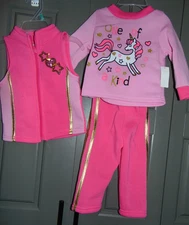 ONE OF A KIND Unicorn & Stars 3 Pc. Set Size 18M by Mon Petit NEW W/ TAGS!