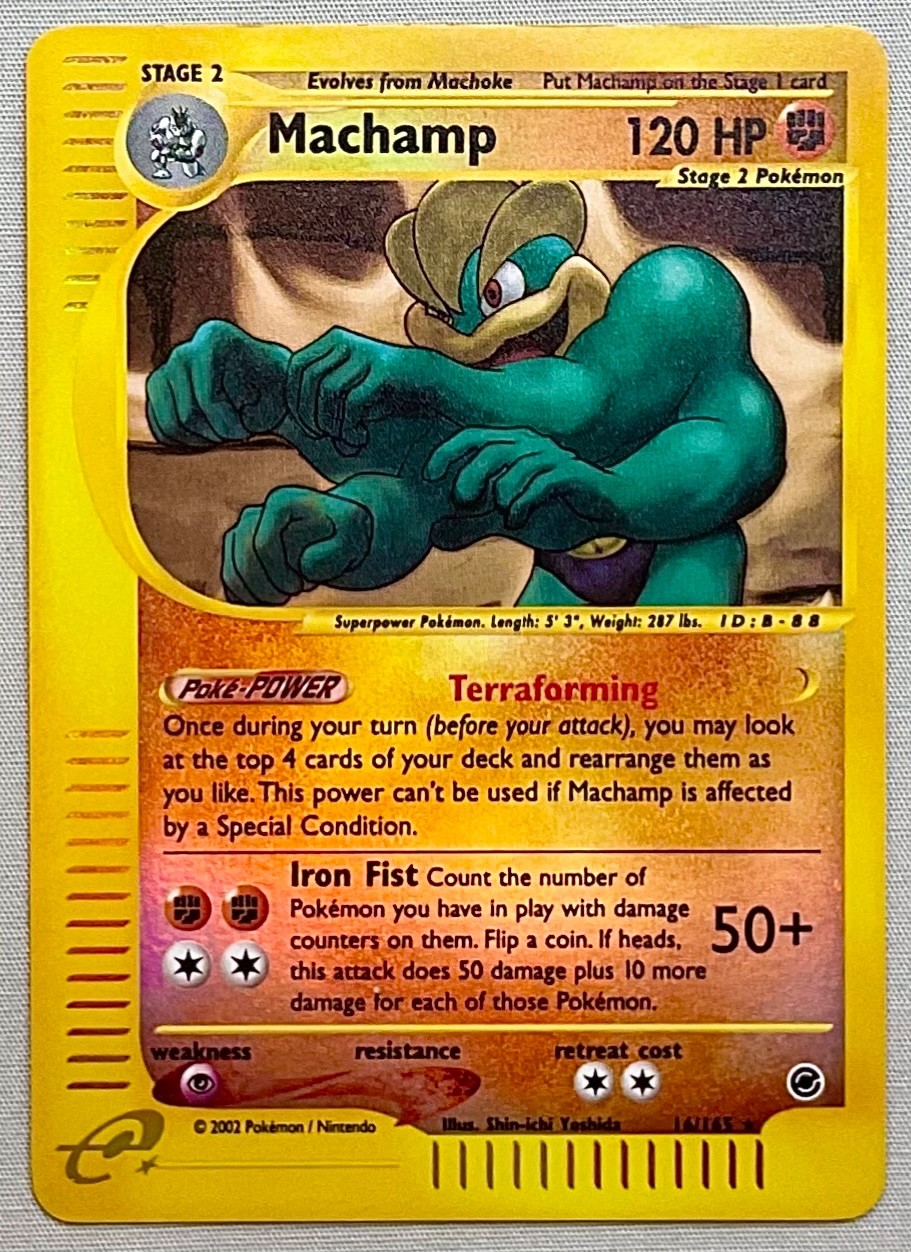 Pokémon Machamp #16/165 Reverse Holo Rare - 2002 Expedition Base Set - NM to MT!