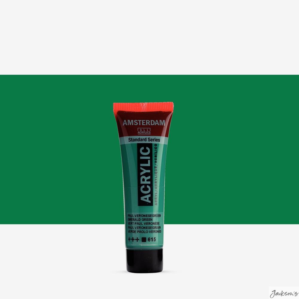 Royal Talens Amsterdam Standard Acrylic Paint 20ml Emerald Green For Artists