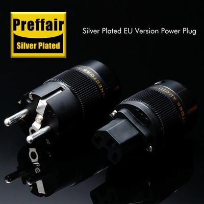 Audio AC Stecker Set EU männlich IEC C15 weiblich Rhodium Gold Silber Kontakte