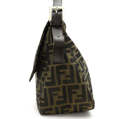 FENDI Zucca mamma secchiello 26325 Borsa a mano in tela/pelle marrone USATA - Foto 3 di 7