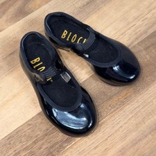 Bloch Girls Black Patent Leather Tap Shoes Toddler 5.5