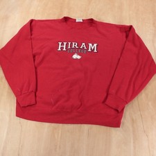 Hiram College 50/50 blend sweatshirt LARGE ohio vtg 90s usa made cotton exchange