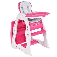 Costway 3 in 1 Baby High Chair Play Table Seat Booster Toddler Feeding Tray