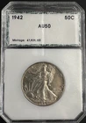 1942 Walking Liberty Half Dollar 90% Silver WWII Era No Reserve Great Coin