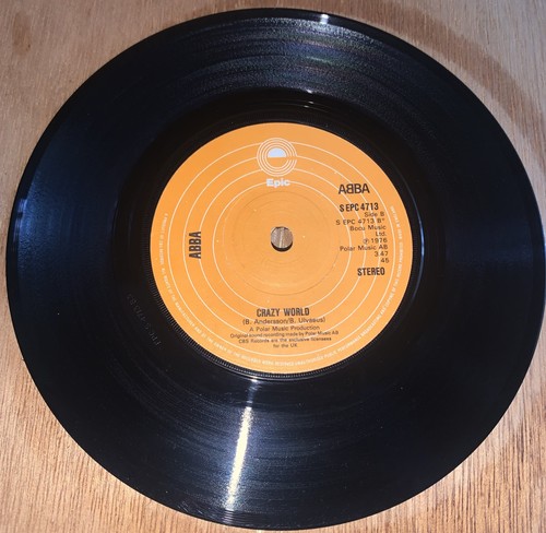 Abba Money Money Money/ Crazy World 7" Vinyl Single Record Epic 1976 - Picture 2 of 4