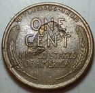 1917 Lincoln Wheat Cent AU With Massive Reverse Delamination Error