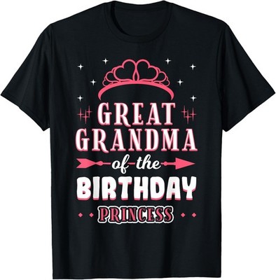 Great Grandma Of The Birthday Princess Crown Girl Bday Party T-Shirt