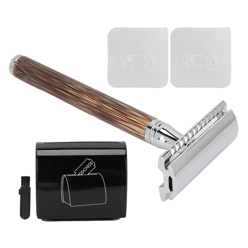 Bamboo Silver Razor Manual Old Fashioned Razor Mens Razor Set Including Razor - Picture 1 of 12