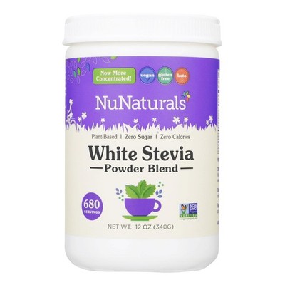 NuNaturals White Stevia Powder Blend, Plant-Based Sugar 12 Ounce (Pack of 1)