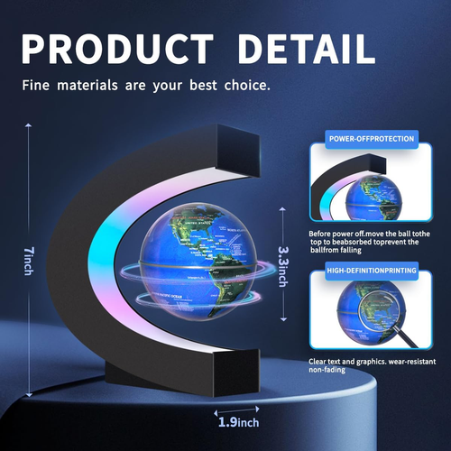 Magnetic Levitating Floating Globe with LED Lights, Cool Tech Gadgets Gifts Worl - Picture 2 of 12