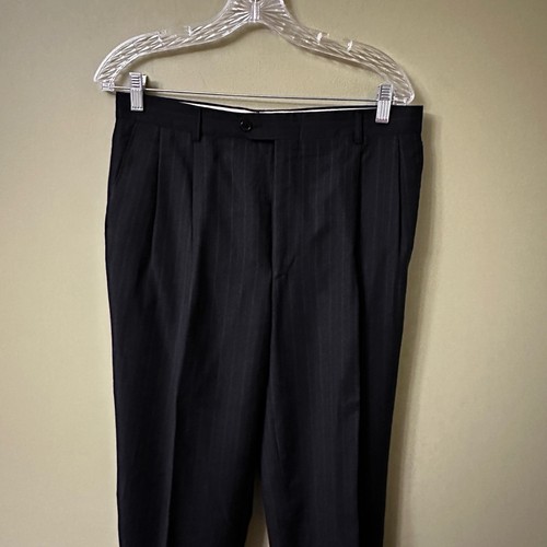 Traje Loro Piana Tasmanian Hickey Freeman a Rayas Talla 42 Lana Corta Super 150s - Imagen 12 de 13