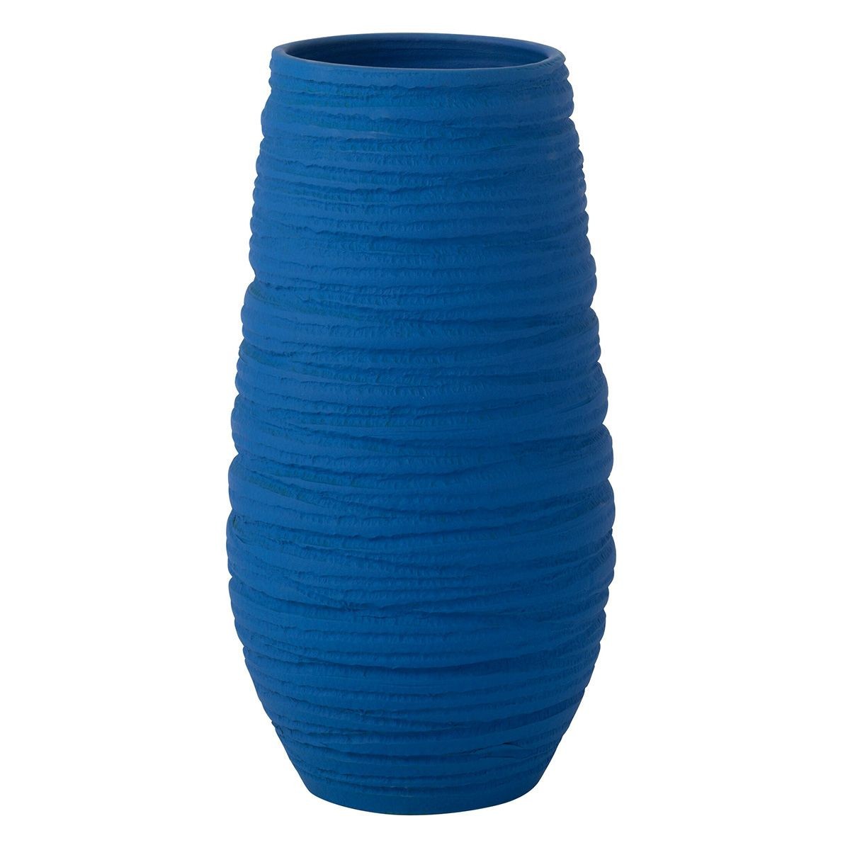 Vase en céramique d'art Fiesta bleu cobalt 55cm à la finition émaillée