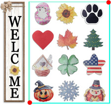 Front Porch Welcome Sign for Interchangeable Standing 45"X9" with 12 Pcs Replace