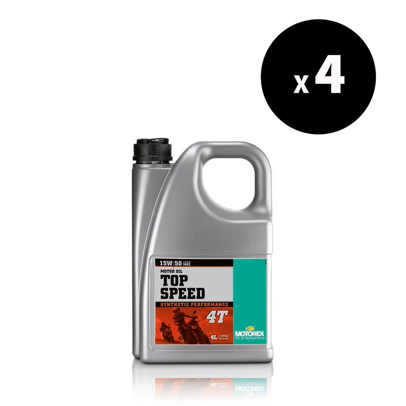 Huile Motorex Top Speed 4T 15W50 Anti Friction Antiusure pour Moteur Moto - Technologie MC 4L