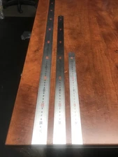 3x Used Metric Machinist Rule Scale Conversion Table-Shinwa 300mm/600mm/1000 mm