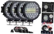 7" Round LED Offroad Lights - 201W LED Pods - 4pcs - Black - 201W  Wiring