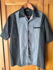 Steady Clothing Hemd Vintage Bowling Retro Grau