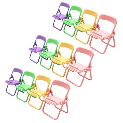 12 Pcs Mobile Phone Holder Doll House Cell Stand Chair Adjustable - 第 1/12 張圖片