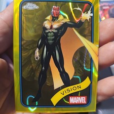 Vision Yellow Lava Refractor 139 2025 Topps Chrome Marvel In Top Loader & Sleeve