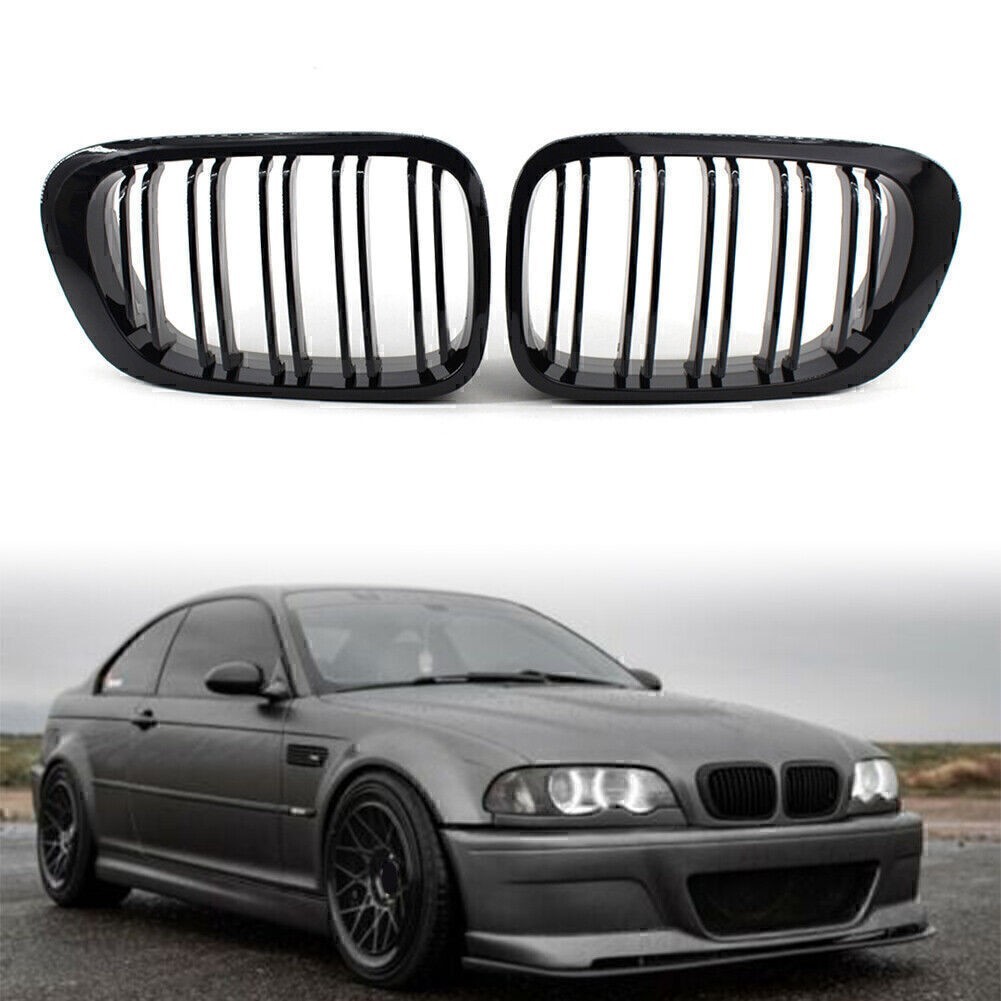 Front Kidney Bumper Grille For BMW 3 Series E46 Coupe/Cabrio M3