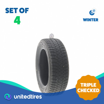 Set of (4) Used 185/60R15 Bridgestone Blizzak WS90 Studless 84T - 7.5-9.5/32