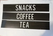 Vintage Set Grocery Store Aisle Double Sided Hanging Signs Coffee Tea Snacks 24”