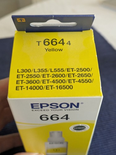 Encre originale Epson 664 T6644 jaune jaune 70ml écotank meilleur avant 09/2021 - Photo 2/7