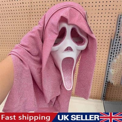 Ghostface Pink Glitter Mask Scream Fun World Ghost Face Stab New TIKTOK VIRAL