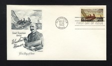 1962 FDC sc 1207 Winslow Homer First Day Cover Gloucester, Massachusetts
