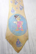 WALT DISNEY ISIDE SETA SILK TIE CRAVATTA NECKTIE ITALY VINTAGE UNCLE SCROOGE