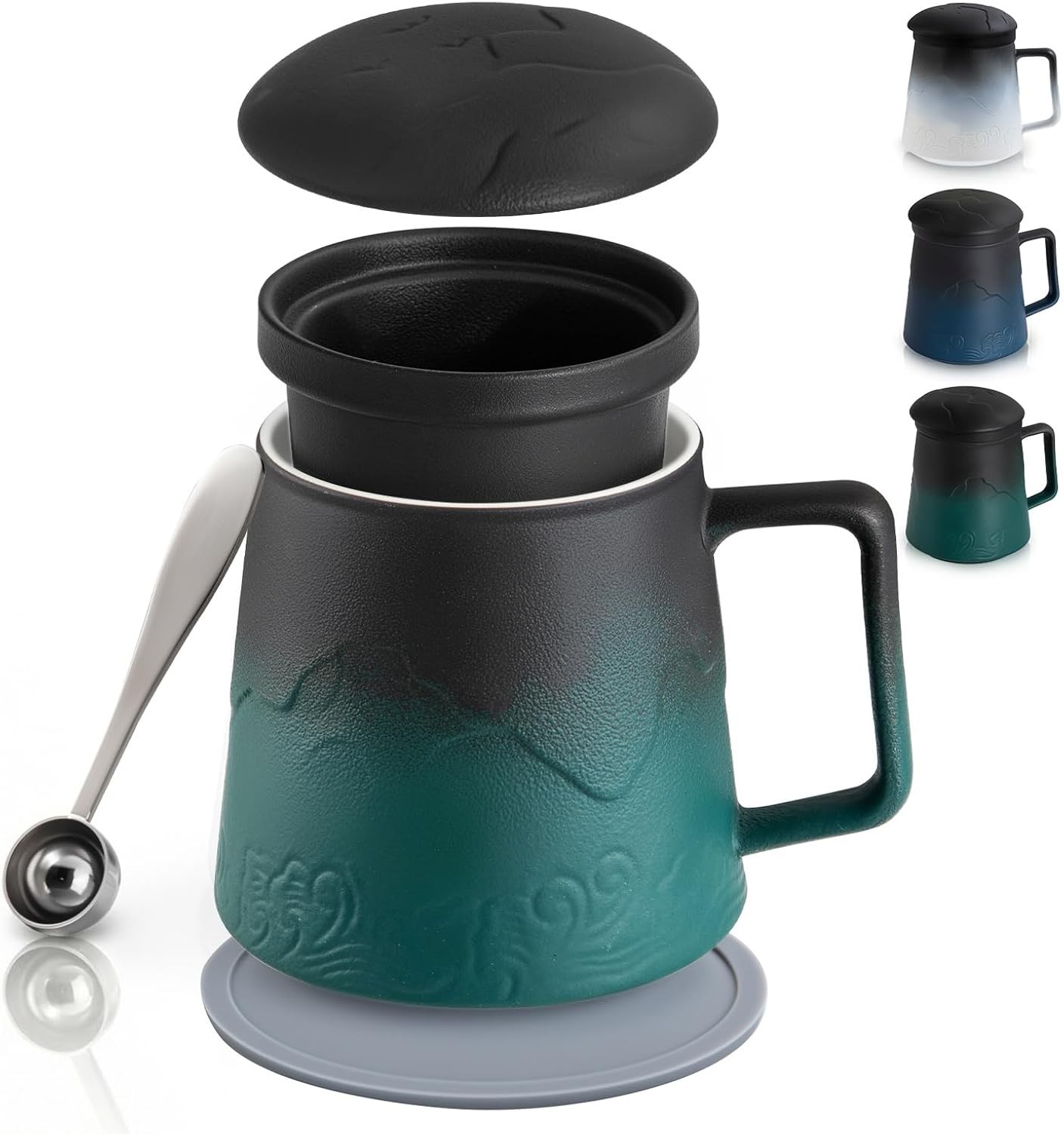 Borosilicate Glass Teapot with Infuser Stovetop Microwave Safe Loose Leaf Tea