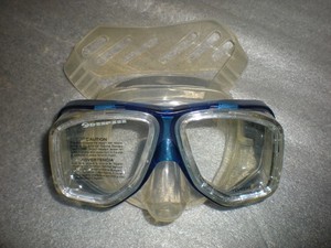 Deep See Tempered Glass Wrap Around Scuba Diving Mask Blue