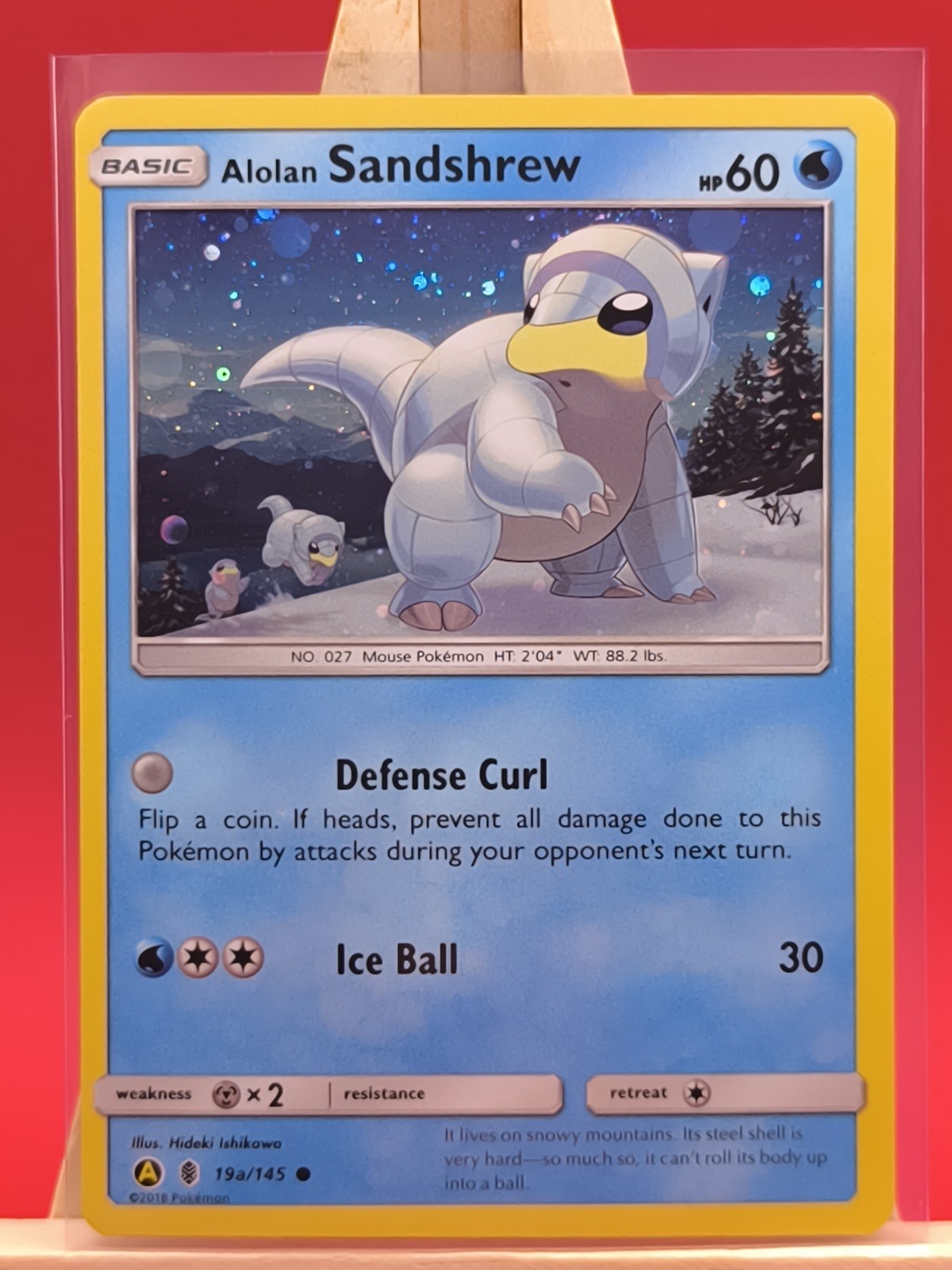 Alolan Sandshrew 19a/145 Cosmos Holo Ultra Rare Alternate Art Promo Pokemon Card