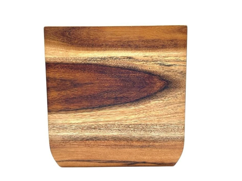 Wood Tissue Box Holder With Open Oval Center Design - Image 3 of 4