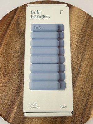 Bala Bangles 1lb Wrist and Ankle Weights Sea Blue Yoga Pilates Workout New