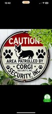 8  Aluminum Corgi Security Wall Decor. Great For The Back Door 