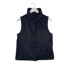 Eileen Fisher Vest High Neck Wind Protection Black Size Small Fleece Lined