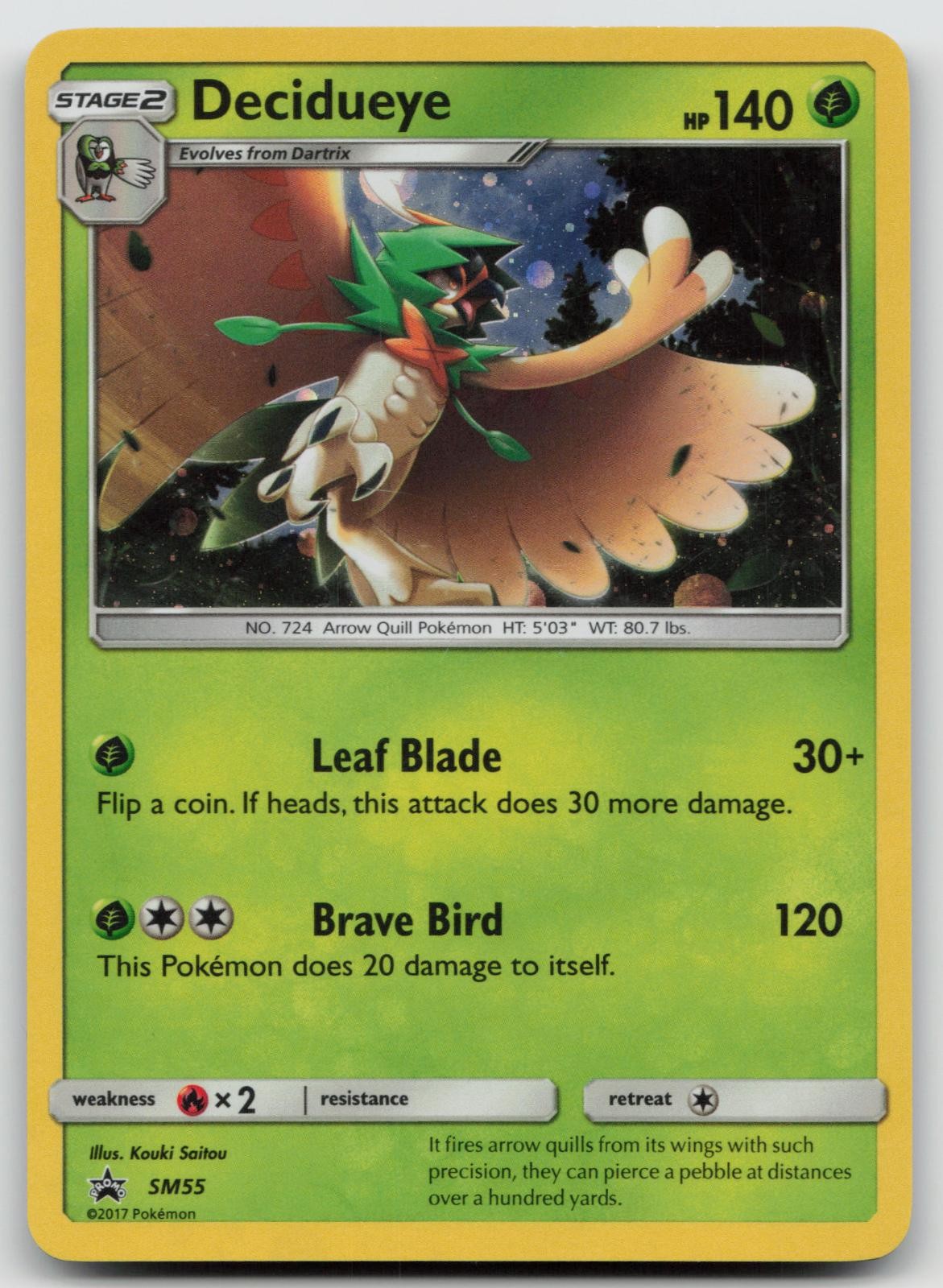 Decidueye - SM55 Holo LP Sun & Moon Promo Pokemon