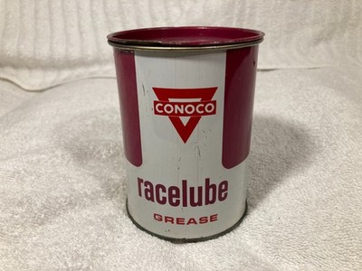 Conoco Racelube Grease Metal Can Full Nice Original!