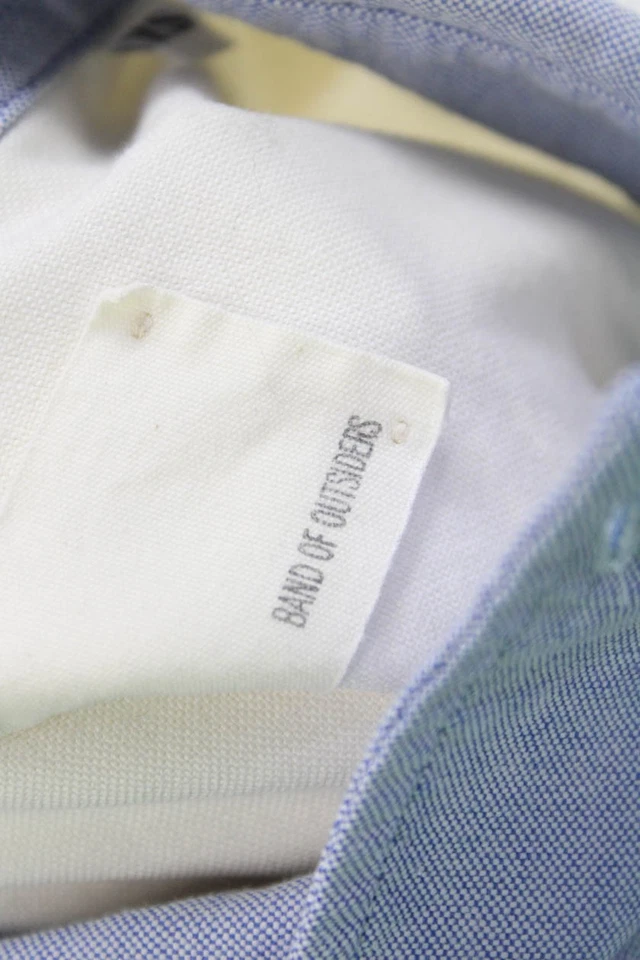 Band Of Outsiders Womens Button Down Shirt White Blue Cotton Size Extra Small - Image 4 of 4