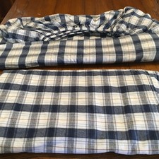 King Size flannel sheets Blue and White Plaid 1 fitted 1 Flat made in Portugal