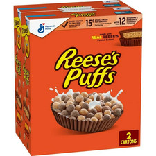 Reese's Puffs Cereal 51.4oz Peanut Butter Chocolate Breakfast Box