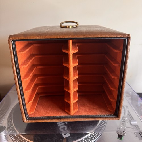 Vintage Savoy 8 Track Tape Carousel Rack 24 Slot Spinner MCM Orange USA