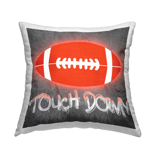 Stupell Industries Touch Down Football Graffiti Outdoor Printed Throw Pillow Red