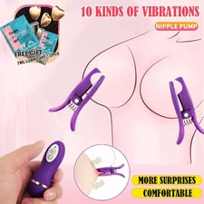 Nipple Toys Vibrating Nipple Clamps Clip with Bullet Vibrator Sex Toys For Women