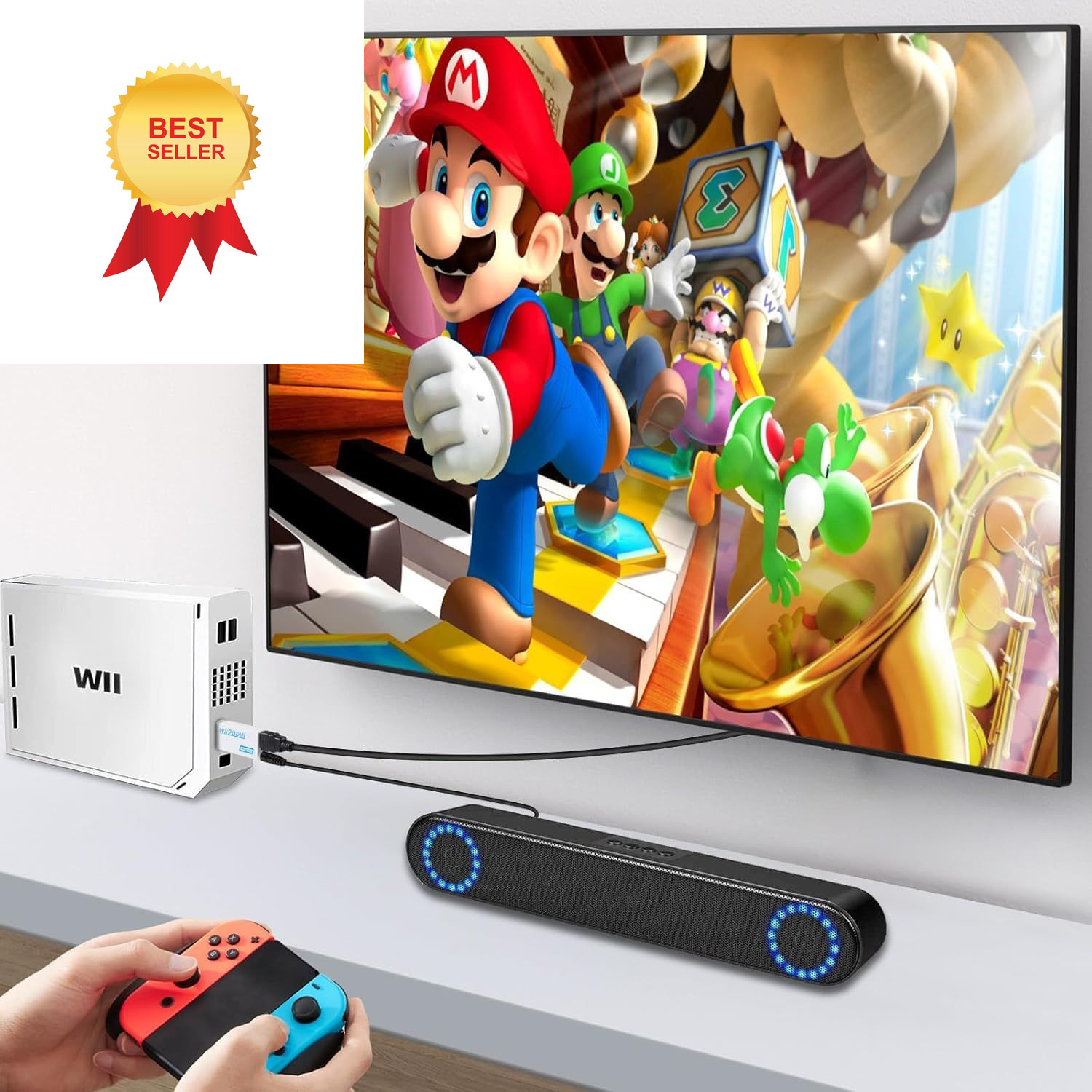 Herfair Wii to HDMI Adapter, 1080P Converter for Adapter-White, White 